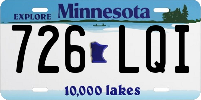MN license plate 726LQI