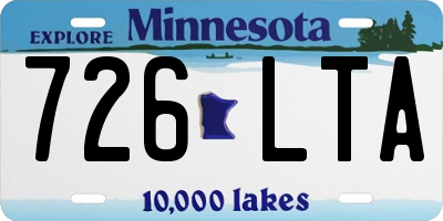 MN license plate 726LTA