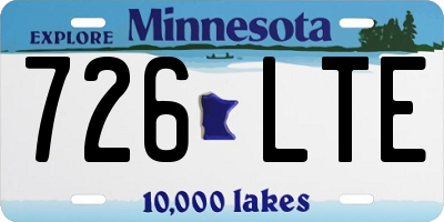 MN license plate 726LTE