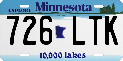 MN license plate 726LTK
