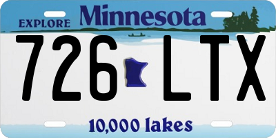 MN license plate 726LTX