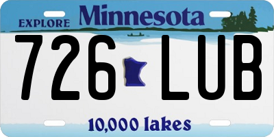 MN license plate 726LUB