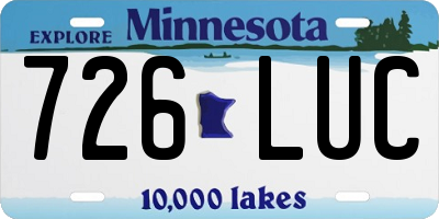 MN license plate 726LUC