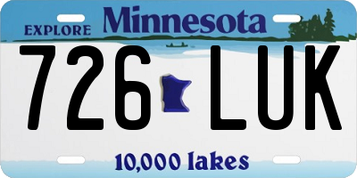 MN license plate 726LUK