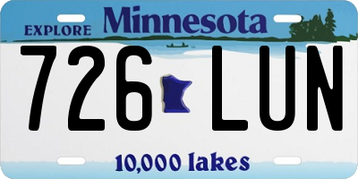MN license plate 726LUN
