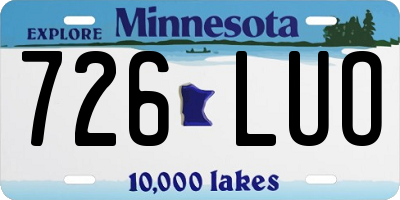 MN license plate 726LUO