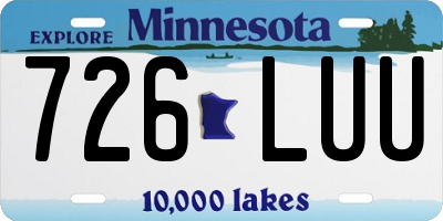 MN license plate 726LUU