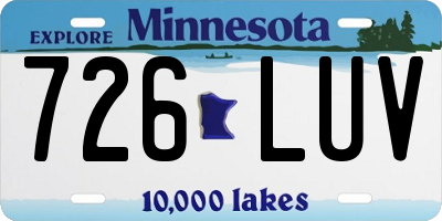 MN license plate 726LUV