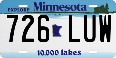 MN license plate 726LUW
