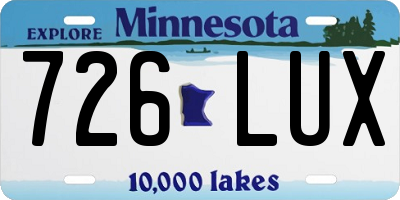 MN license plate 726LUX