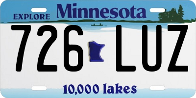 MN license plate 726LUZ