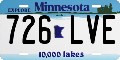 MN license plate 726LVE
