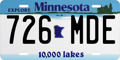 MN license plate 726MDE