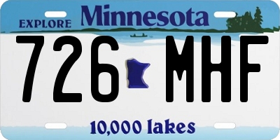 MN license plate 726MHF