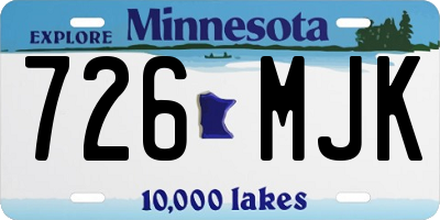 MN license plate 726MJK
