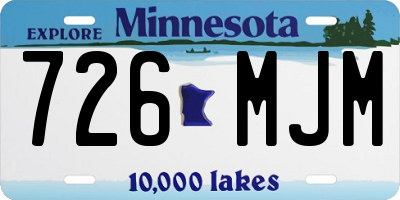 MN license plate 726MJM