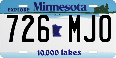 MN license plate 726MJO
