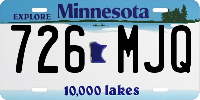 MN license plate 726MJQ