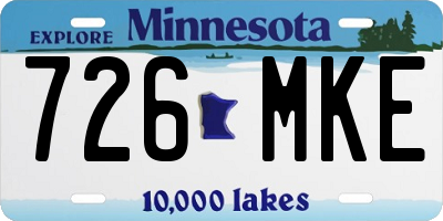 MN license plate 726MKE