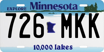 MN license plate 726MKK