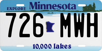 MN license plate 726MWH