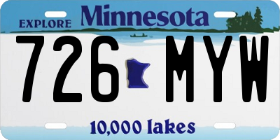 MN license plate 726MYW