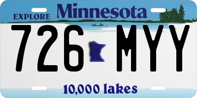 MN license plate 726MYY