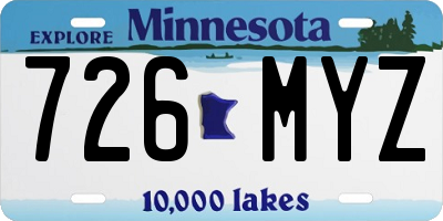MN license plate 726MYZ