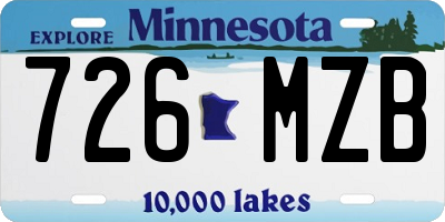 MN license plate 726MZB
