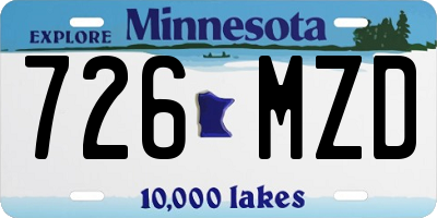 MN license plate 726MZD