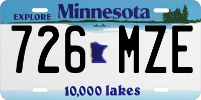 MN license plate 726MZE