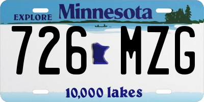 MN license plate 726MZG