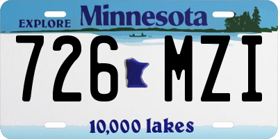 MN license plate 726MZI