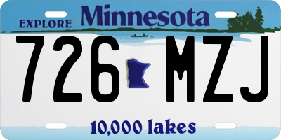MN license plate 726MZJ