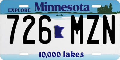 MN license plate 726MZN