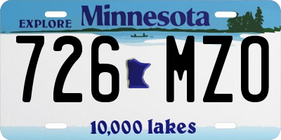 MN license plate 726MZO