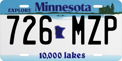 MN license plate 726MZP