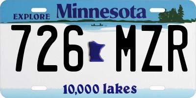 MN license plate 726MZR