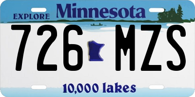 MN license plate 726MZS