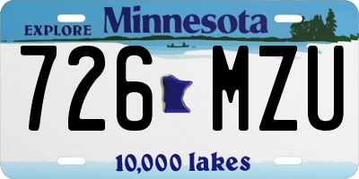 MN license plate 726MZU