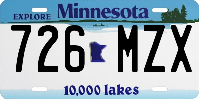 MN license plate 726MZX