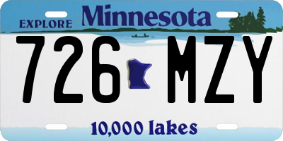 MN license plate 726MZY