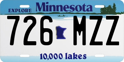 MN license plate 726MZZ