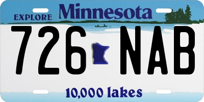MN license plate 726NAB