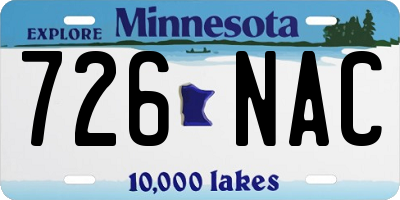 MN license plate 726NAC