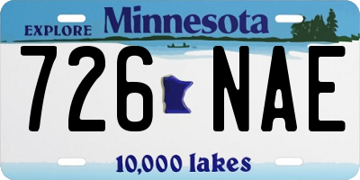 MN license plate 726NAE