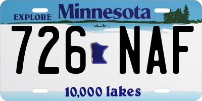 MN license plate 726NAF