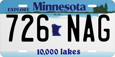 MN license plate 726NAG