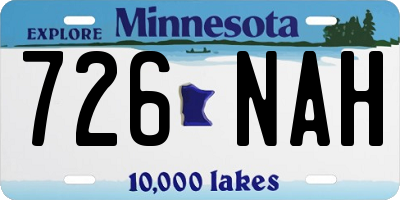 MN license plate 726NAH