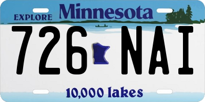 MN license plate 726NAI